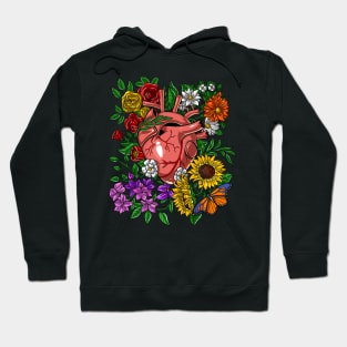 Floral Anatomical Heart Hoodie